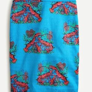 J. Crew Lobster Print No. 2 Pencil Skirt